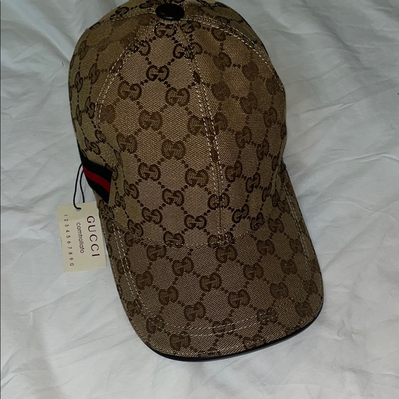Gucci Tan Monogram Hat with Brown Accents - Picture 1 of 8